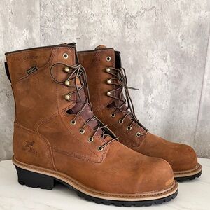 Irish Setter mesabi Men's Tan Leather Lace-Up Boots sz 14